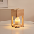 Lámpara Calentadora de Velas de Madera Escandinava - Luz Ambiental de Doble Propósito
