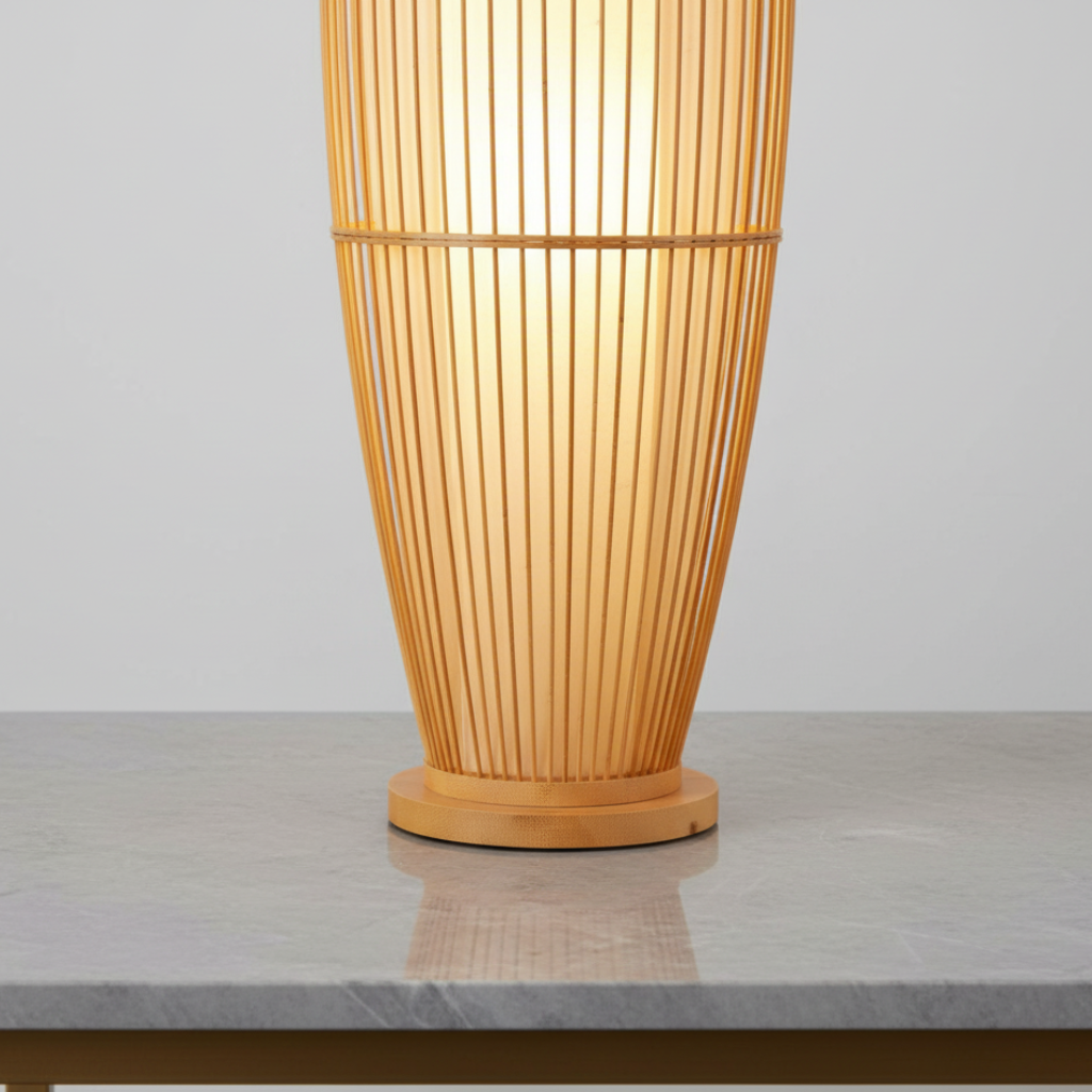 BambooGlow | Lámpara de Mesa y de Pie Moderna y Ecológica Elegante para Sala de Estar