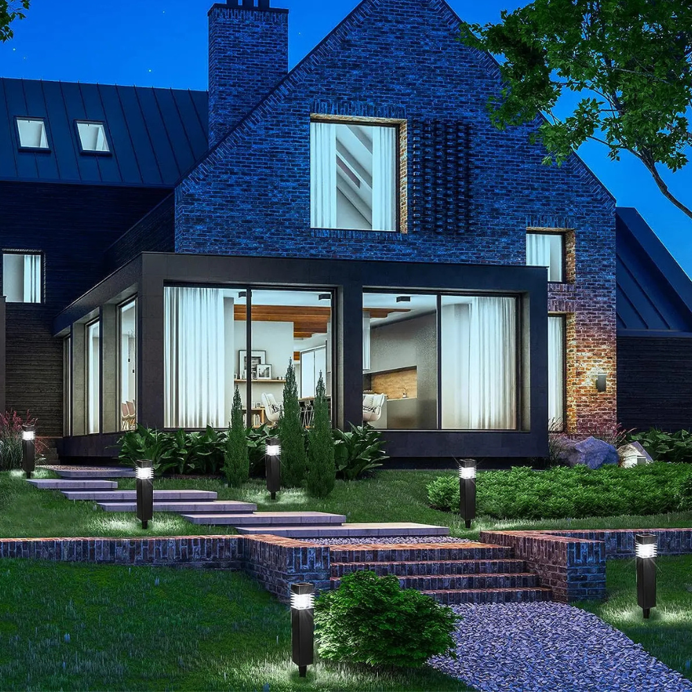 Luces de Sendero Solares Modernas | Diseño Ecológico LED Resistente a la Intemperie para Jardín o Patio