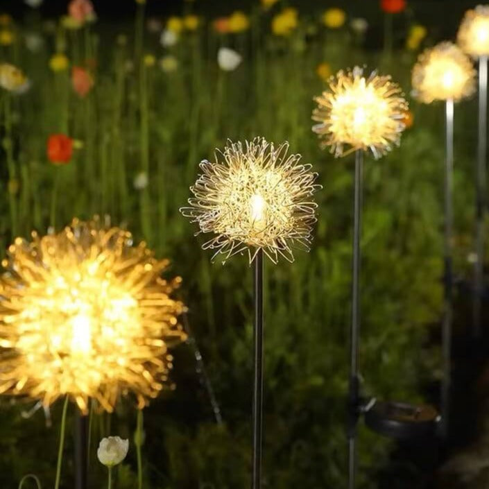 Luz de Globo LED Solar de Alambre de Aluminio Diente de León Impermeable para Jardín | Brehn