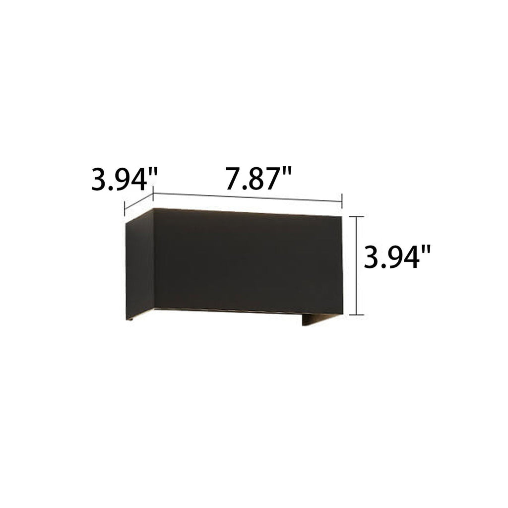Lámpara de pared LED rectangular moderna e impermeable para uso exterior con iluminación hacia arriba y hacia abajo