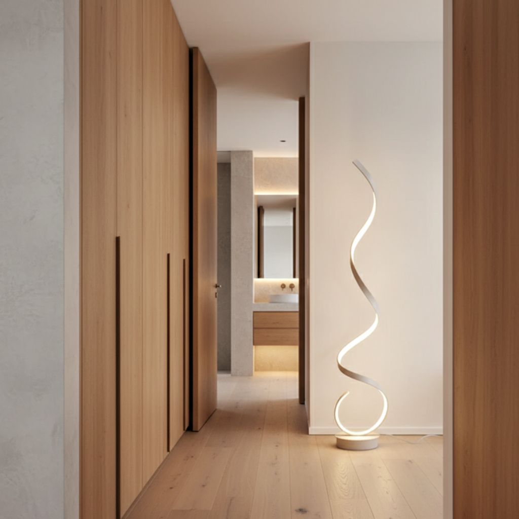 Spira | Lámpara de Pie LED Espiral Regulable Moderna para Sala de Estar