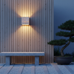Lámpara de Pared Exterior Elegante Wabi Sabi | Lámpara de Pared de Piedra Travertina Impermeable para Jardín o Patio