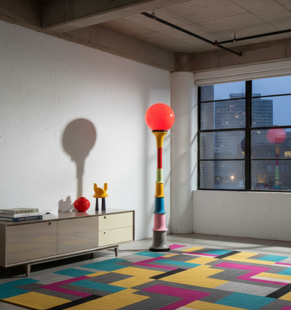 Lámpara de Pie Grande Vibrante - Iluminación Colorida para Interiores Modernos