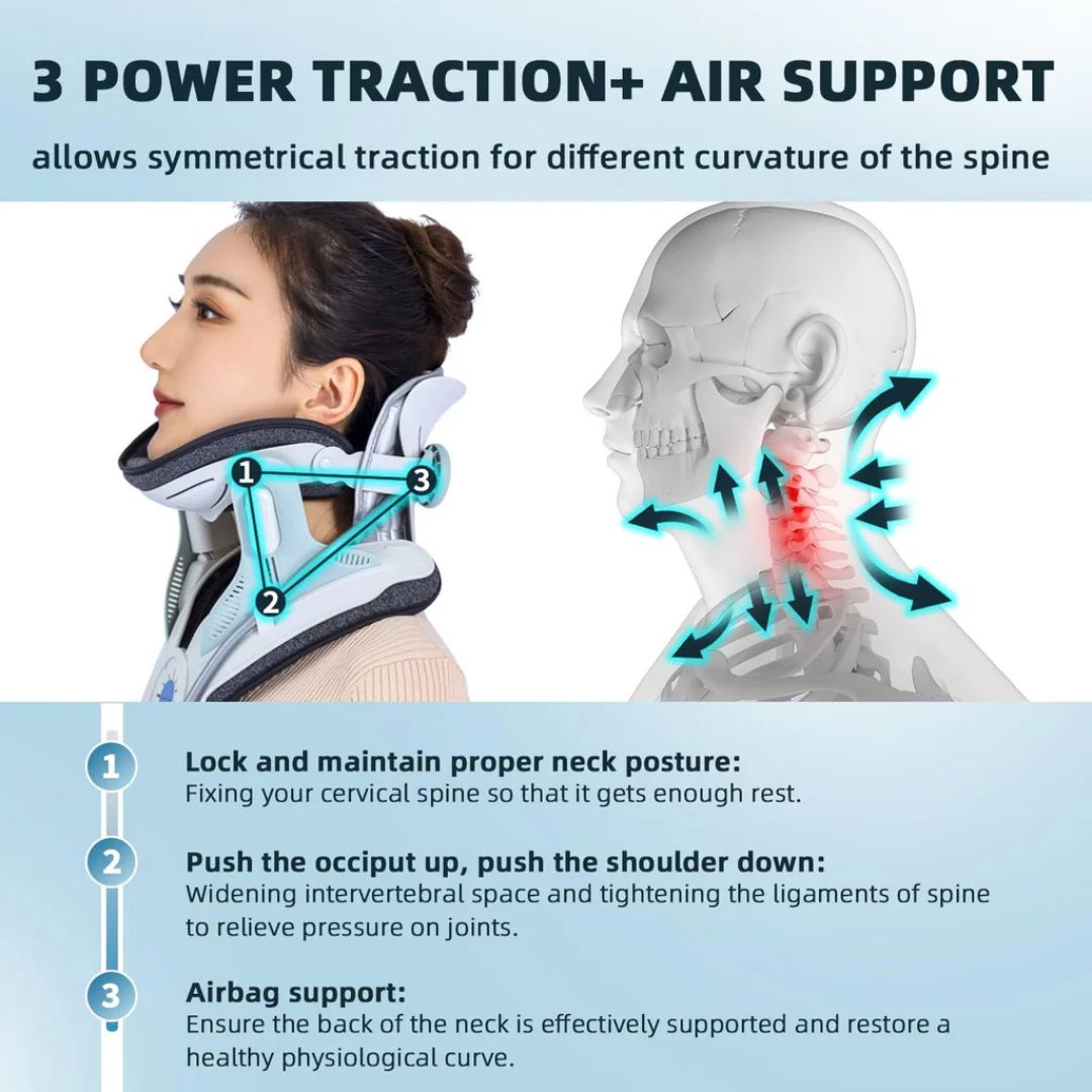 Lisslune | Estirador de Cuello para Alivio del Dolor - Dispositivo de Tracción Cervical Ajustable Ideal para la Tensión y el Incomodidad del Cuello
