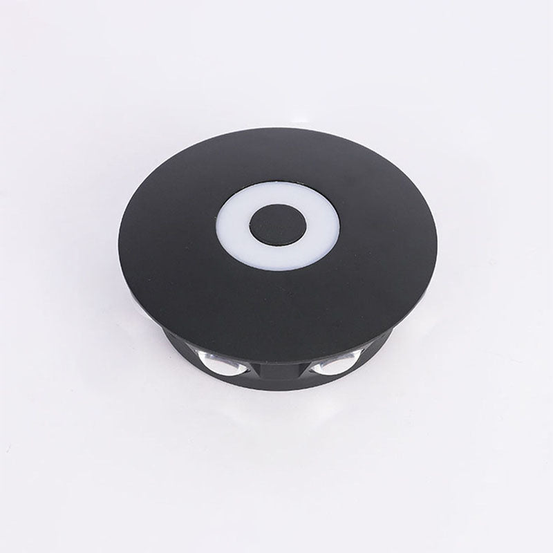 Lámpara de pared LED con pantalla redonda de aluminio escandinavo contemporáneo para patio exterior | Brehn