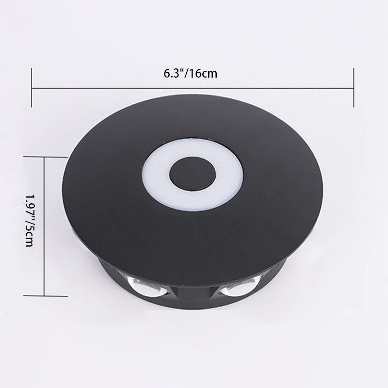Lámpara de pared LED con pantalla redonda de aluminio escandinavo contemporáneo para patio exterior | Brehn