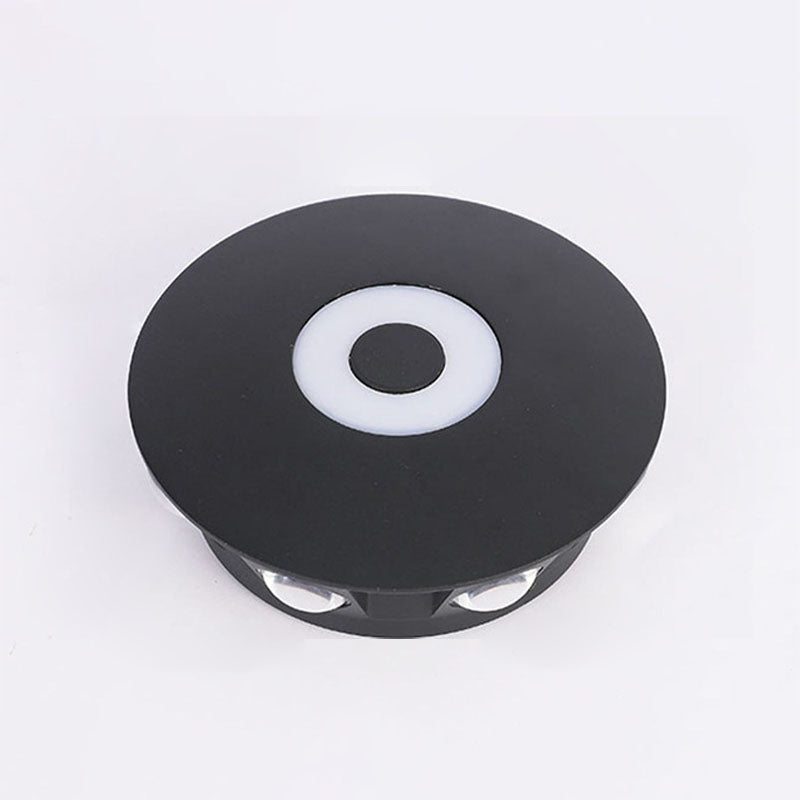 Lámpara de pared LED con pantalla redonda de aluminio escandinavo contemporáneo para patio exterior | Brehn