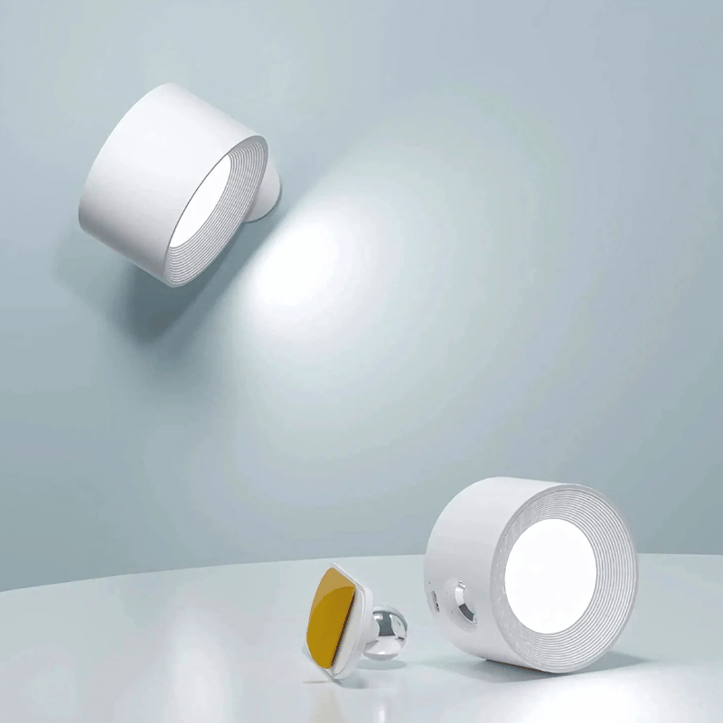 Lámpara de pared LED inalámbrica con batería y rotación de 360°