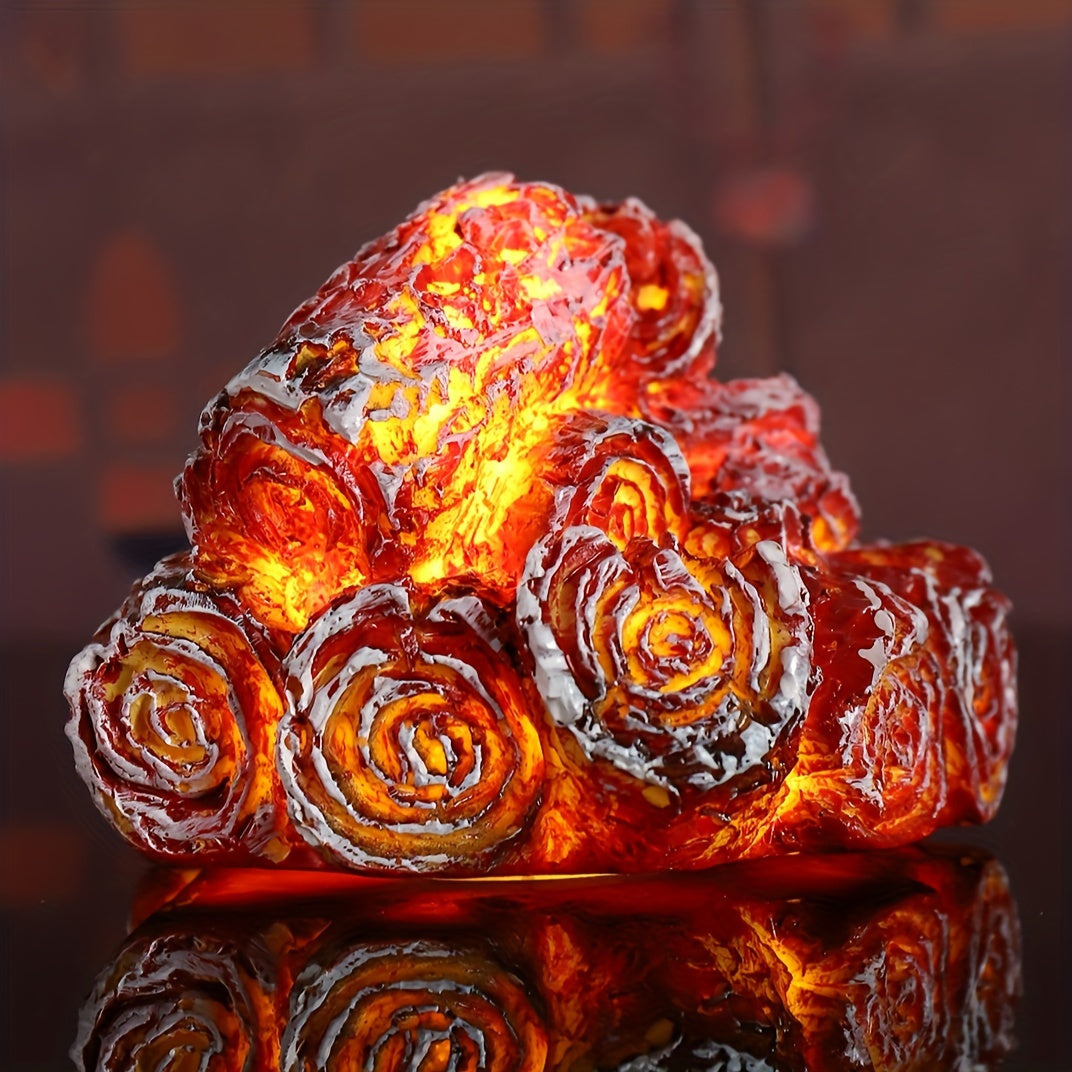 FlameGlow - Lámpara LED realista de fogata con efecto de llama simulada