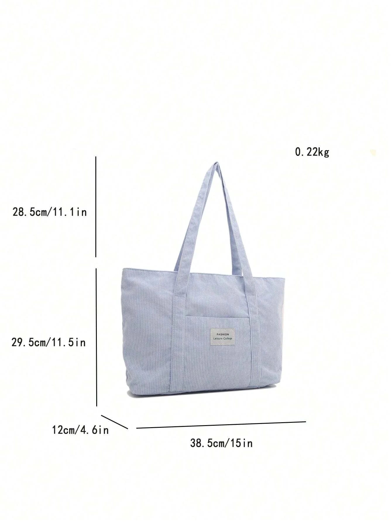 Bolso Tote de Pana de Gran Tamaño | Mochila Escolar | Para la escuela, estudiantes y trabajo