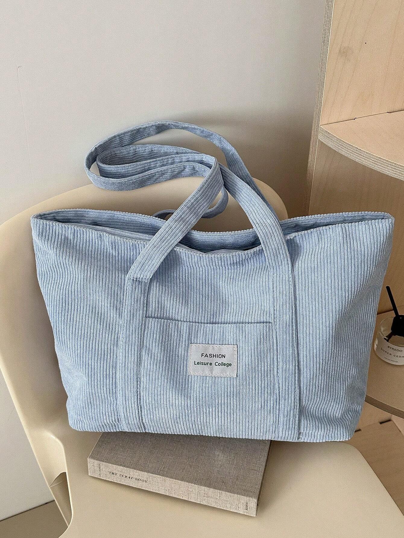Bolso Tote de Pana de Gran Tamaño | Mochila Escolar | Para la escuela, estudiantes y trabajo