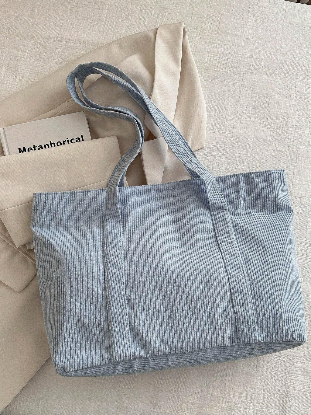 Bolso Tote de Pana de Gran Tamaño | Mochila Escolar | Para la escuela, estudiantes y trabajo