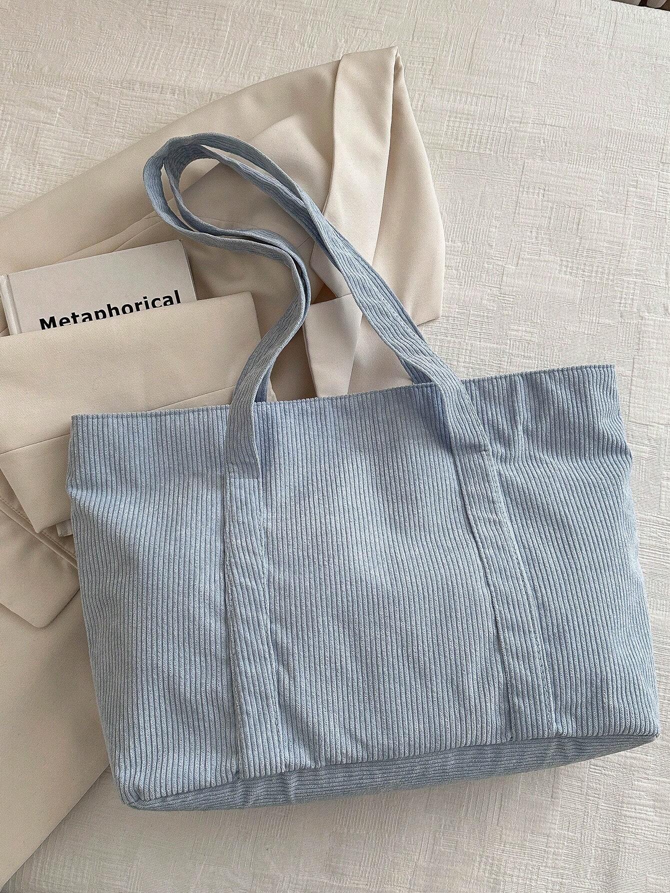 Bolso Tote de Pana de Gran Tamaño | Mochila Escolar | Para la escuela, estudiantes y trabajo