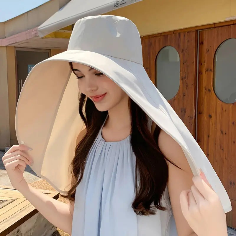 Sombrero Elegante de Protección Solar con Amplia Visera para Mujeres