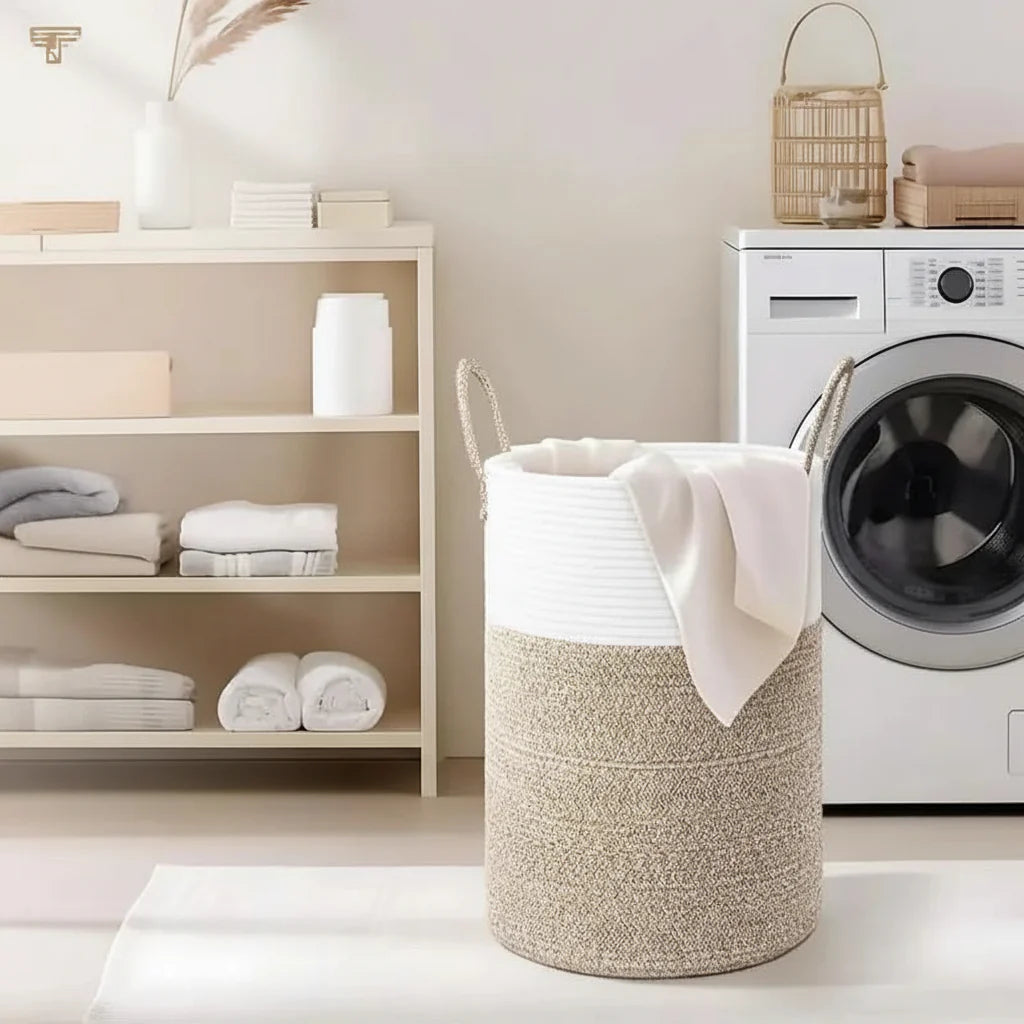 Cesta de Cuerda – Cesta de Algodón Plegable para Almacenamiento Elegante