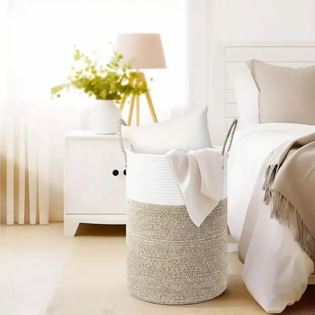 Cesta de Cuerda – Cesta de Algodón Plegable para Almacenamiento Elegante