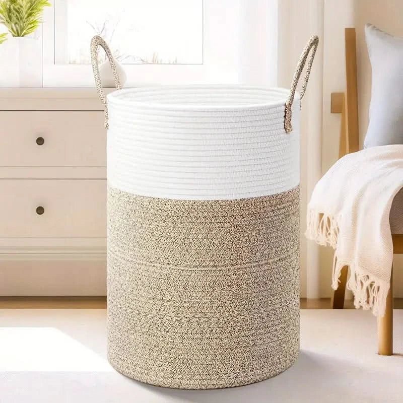 Cesta de Cuerda – Cesta de Algodón Plegable para Almacenamiento Elegante