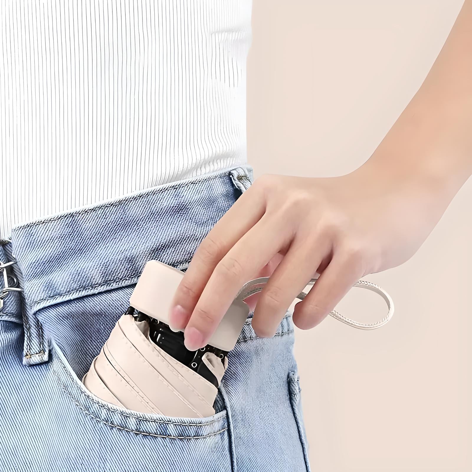 Paraguas de viaje compacto con funda impermeable – resistente al viento y ultraligero