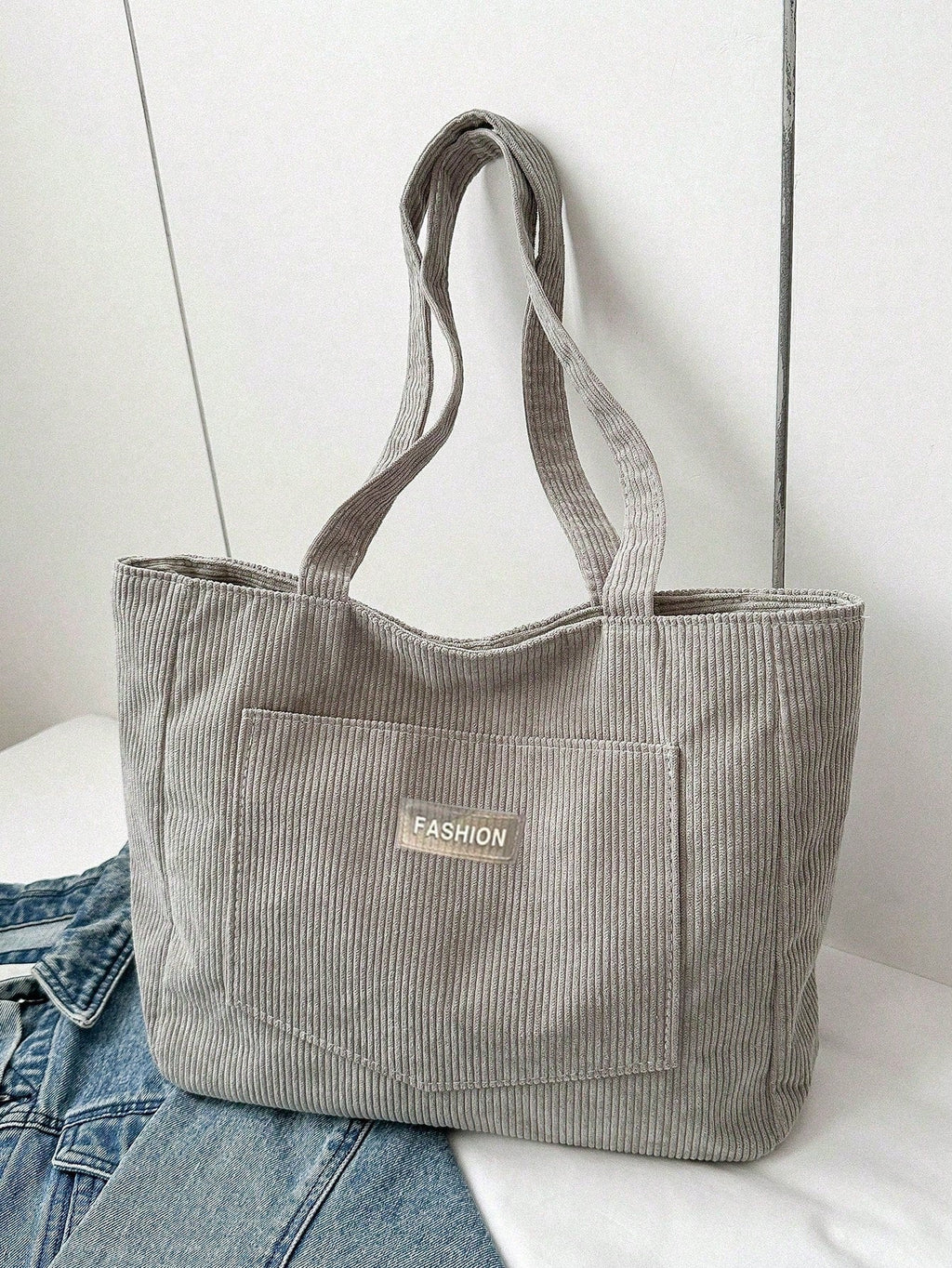Bolso Tote de Pana de Gran Tamaño | Mochila Escolar | Para la escuela, estudiantes y trabajo