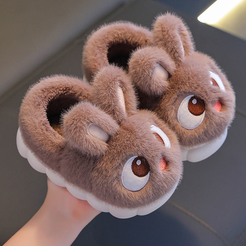 Zapatillas de Conejo de Peluche para Niños - Para Días de Invierno Cómodos