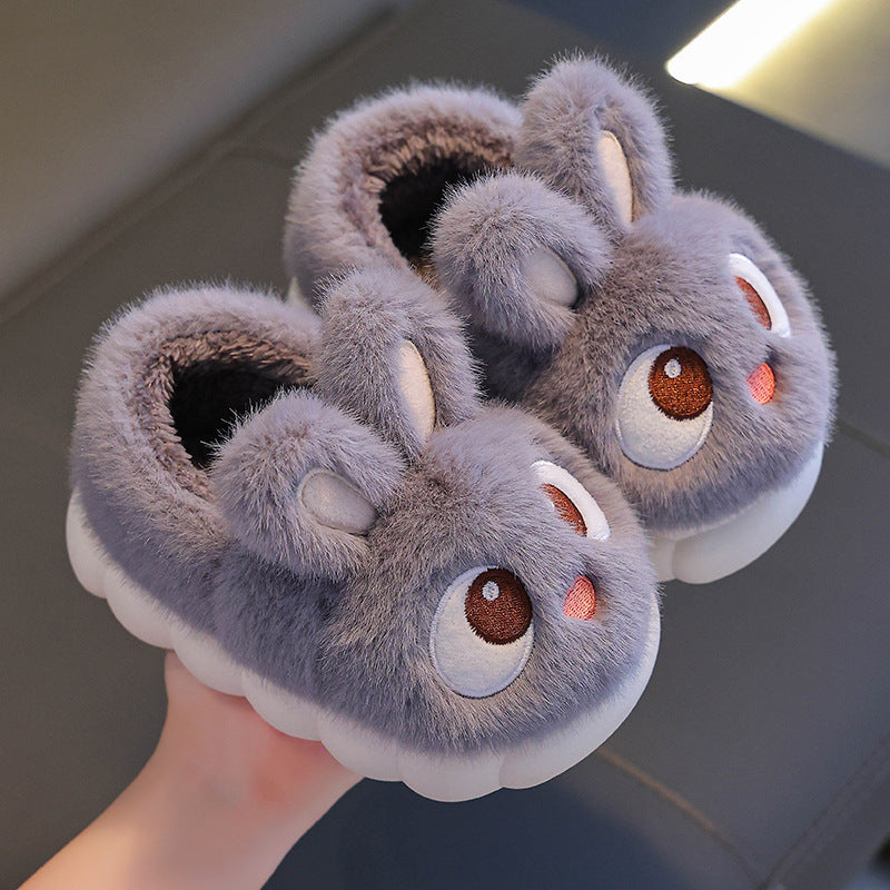 Zapatillas de Conejo de Peluche para Niños - Para Días de Invierno Cómodos