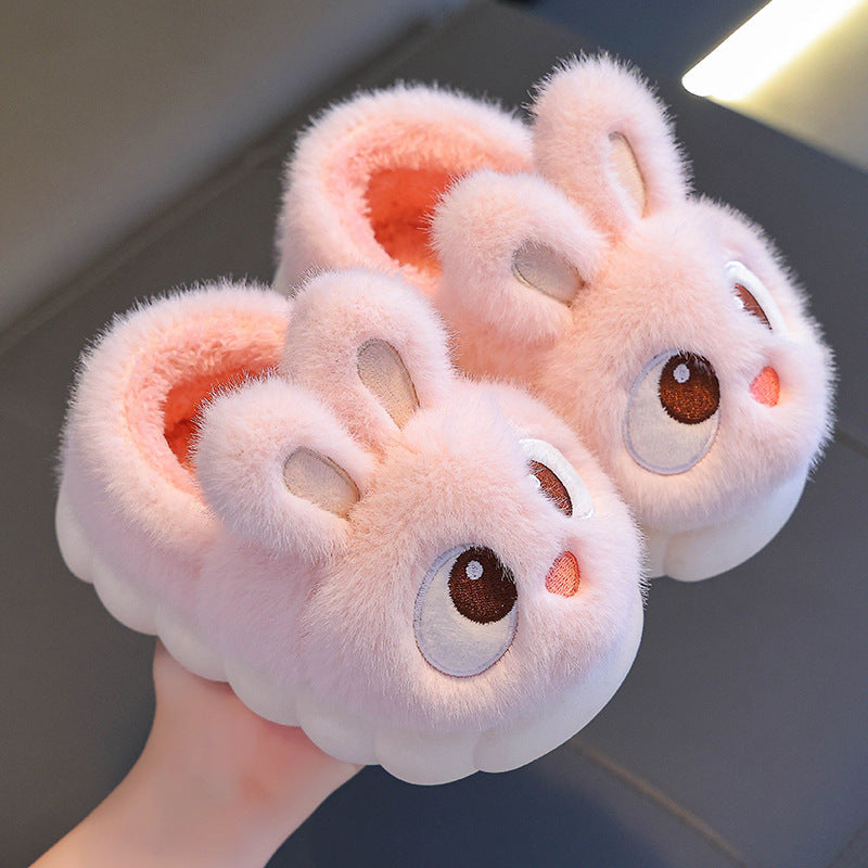 Zapatillas de Conejo de Peluche para Niños - Para Días de Invierno Cómodos