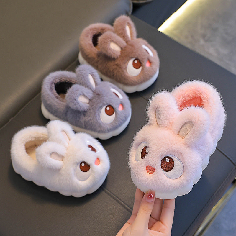 Zapatillas de Conejo de Peluche para Niños - Para Días de Invierno Cómodos