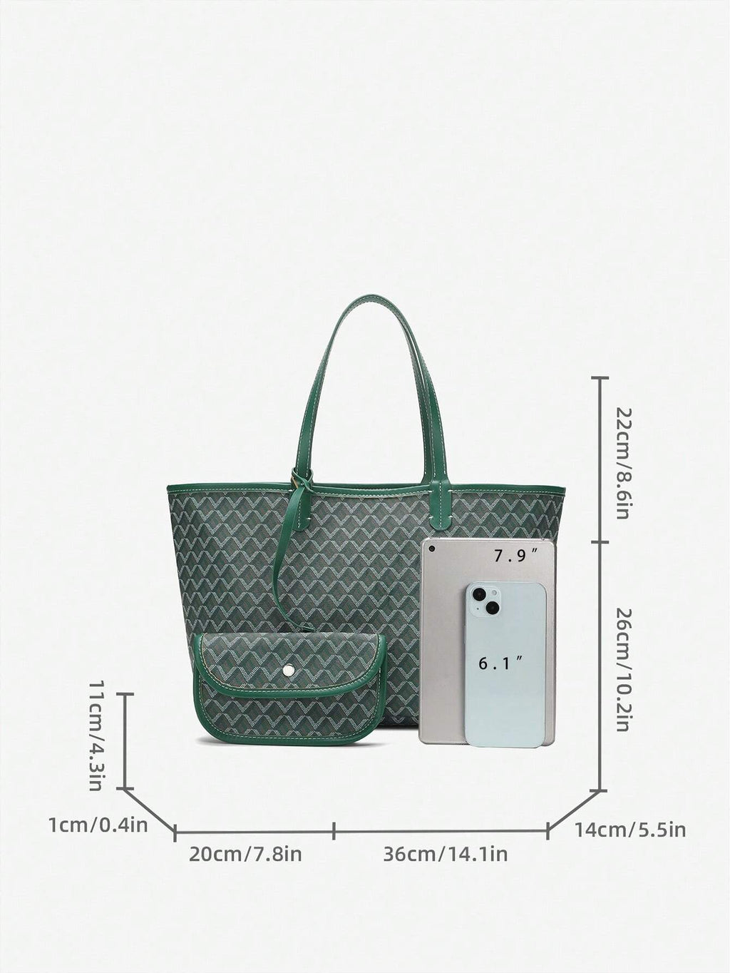 Bolso de Hombro Casual para Damas PVC | Tote Bag | Bolsa grande ligera para estudiantes