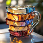 NovelMug | Taza de libros pintada a mano en 3D - taza literaria única, regalo para los amantes de los libros