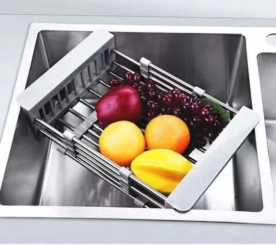 Escurridor extensible para un fregadero más organizado