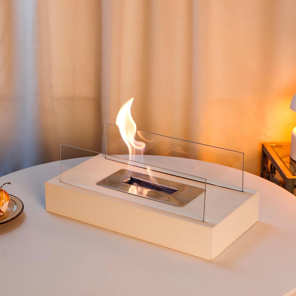 FLAMEGLOW – Chimenea de mesa portátil de bioetanol para un ambiente de llamas elegante