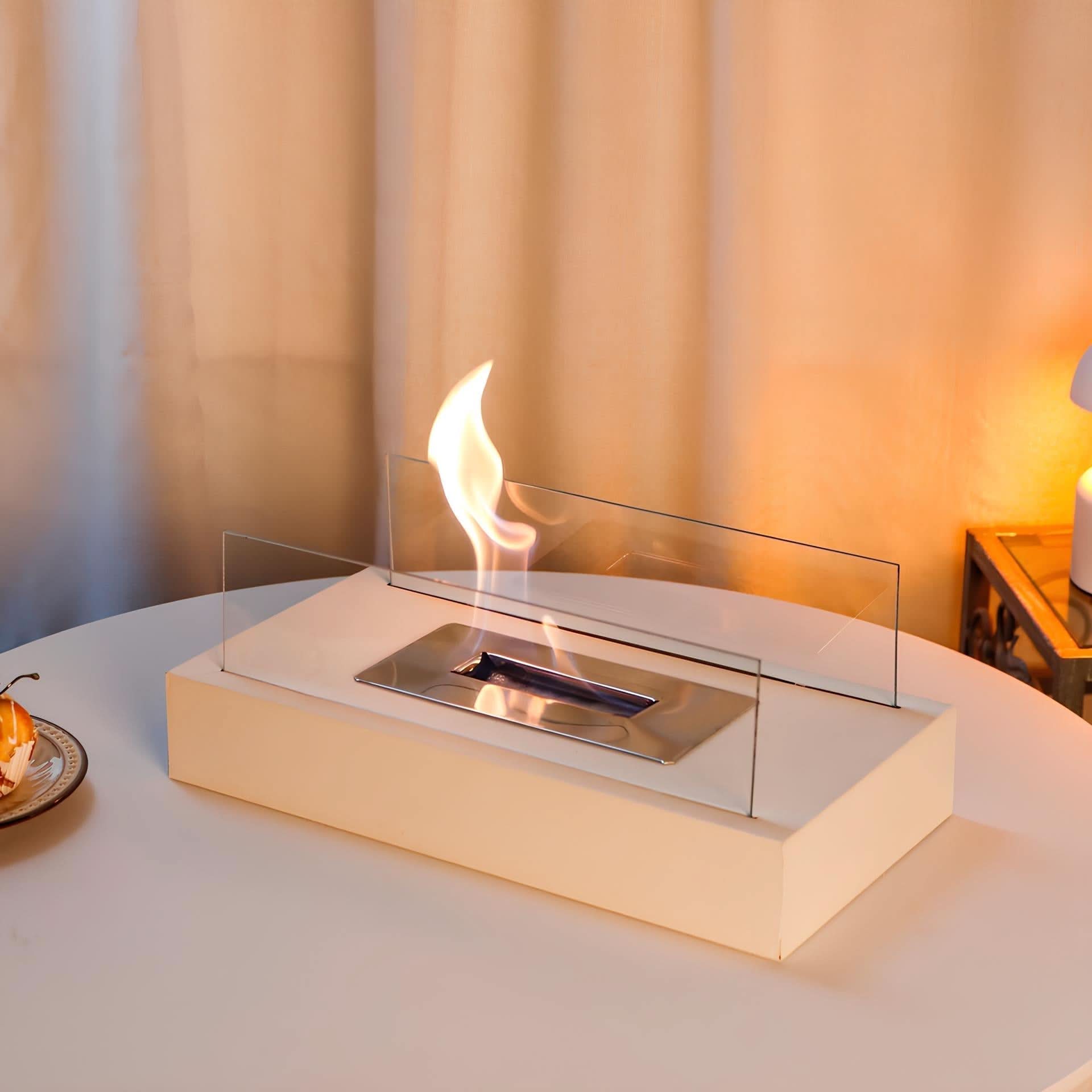 FLAMEGLOW – Chimenea de mesa portátil de bioetanol para un ambiente de llamas elegante