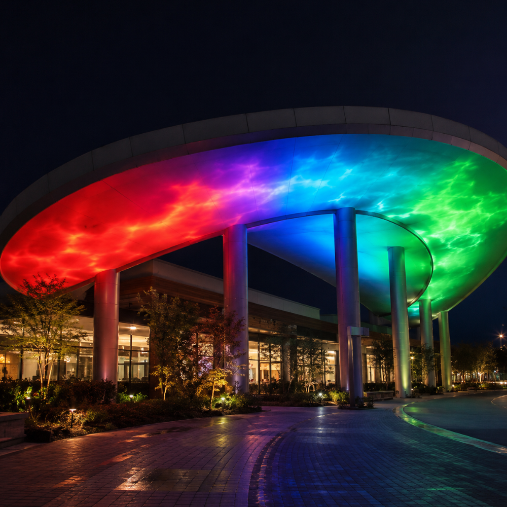 HaloWave | Fijación de Iluminación Exterior RGB Dinámico Vibrante