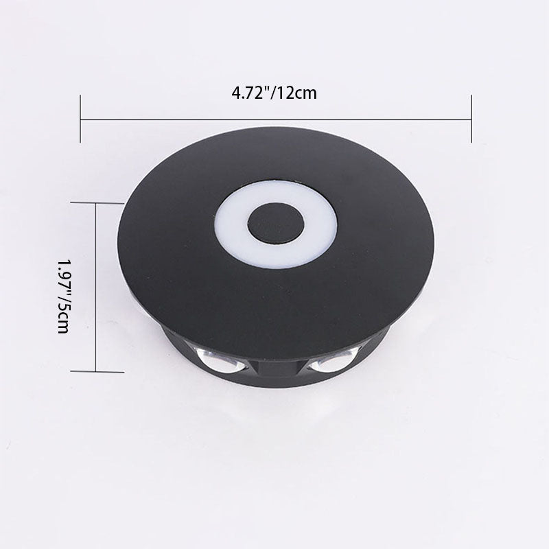 Lámpara de pared LED con pantalla redonda de aluminio escandinavo contemporáneo para patio exterior | Brehn