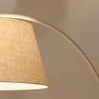 ArcoLuxe | Lámpara de pie de arco elegante y moderna con pantalla de tela para sala de estar
