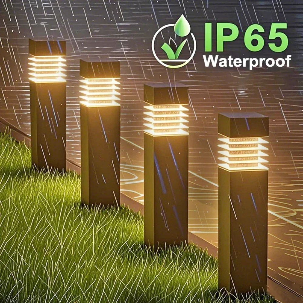Luces de Sendero Solares Modernas | Diseño Ecológico LED Resistente a la Intemperie para Jardín o Patio