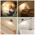 Lámpara de pared LED inalámbrica con batería y rotación de 360°