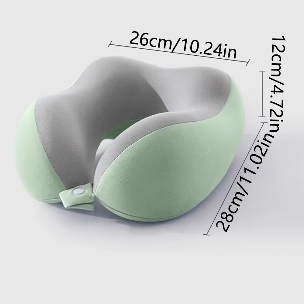 Almohada de viaje ergonómica en forma de U – Soporte para el cuello de espuma viscoelástica para viajes confortables