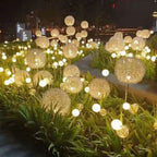 Luz de Globo LED Solar de Alambre de Aluminio Diente de León Impermeable para Jardín