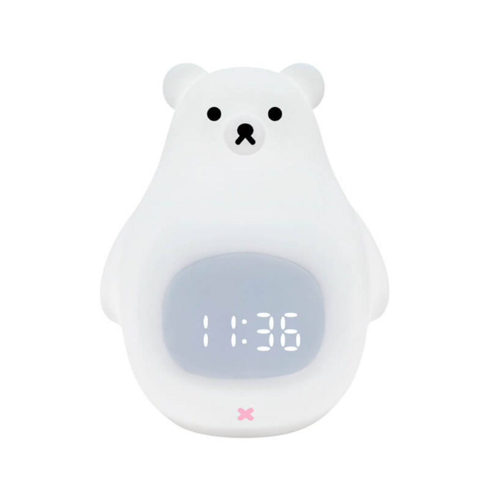 Reloj Despertador con Luz Nocturna de Oso Polar y Suave Iluminación LED