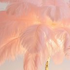 Lámpara de Pie con Pantalla de Plumas Elegante - Lámpara de Trípode Moderna para Sala de Estar