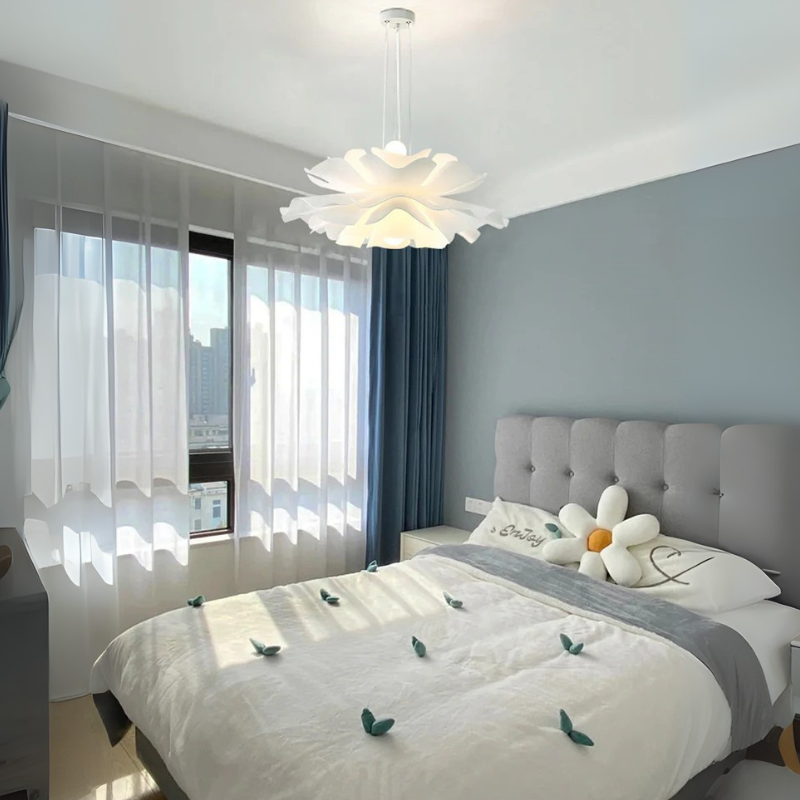 Lámpara colgante de diseño floral de metal – moderna, elegante y con LED