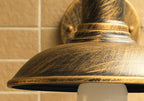 Lámpara de pared exterior curva de hierro impermeable Retro Loft Dome 1 luz