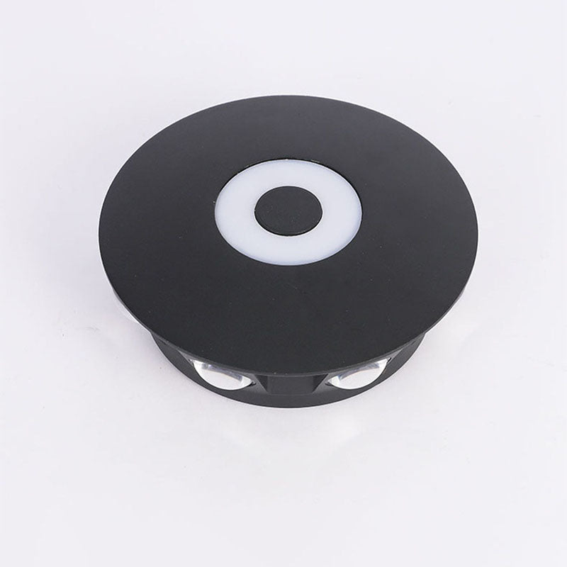 Lámpara de pared LED con pantalla redonda de aluminio escandinavo contemporáneo para patio exterior | Brehn