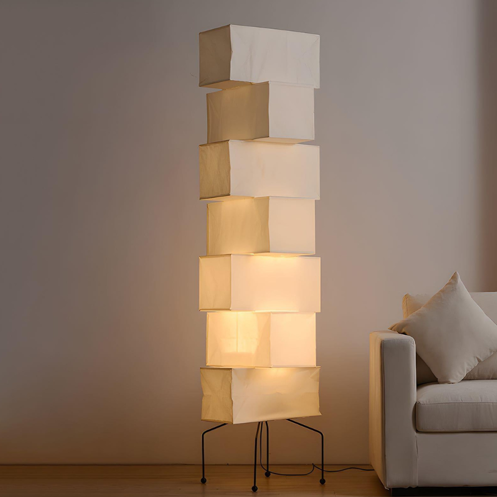 ZenithLight - Lámpara de Pie Moderna Minimalista de Papel de Arroz para Sala de Estar