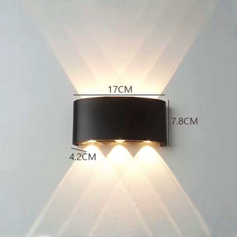 Luz de Pared Exterior Moderna en Arco | Aplique LED Impermeable para Iluminación de Jardín o Patio