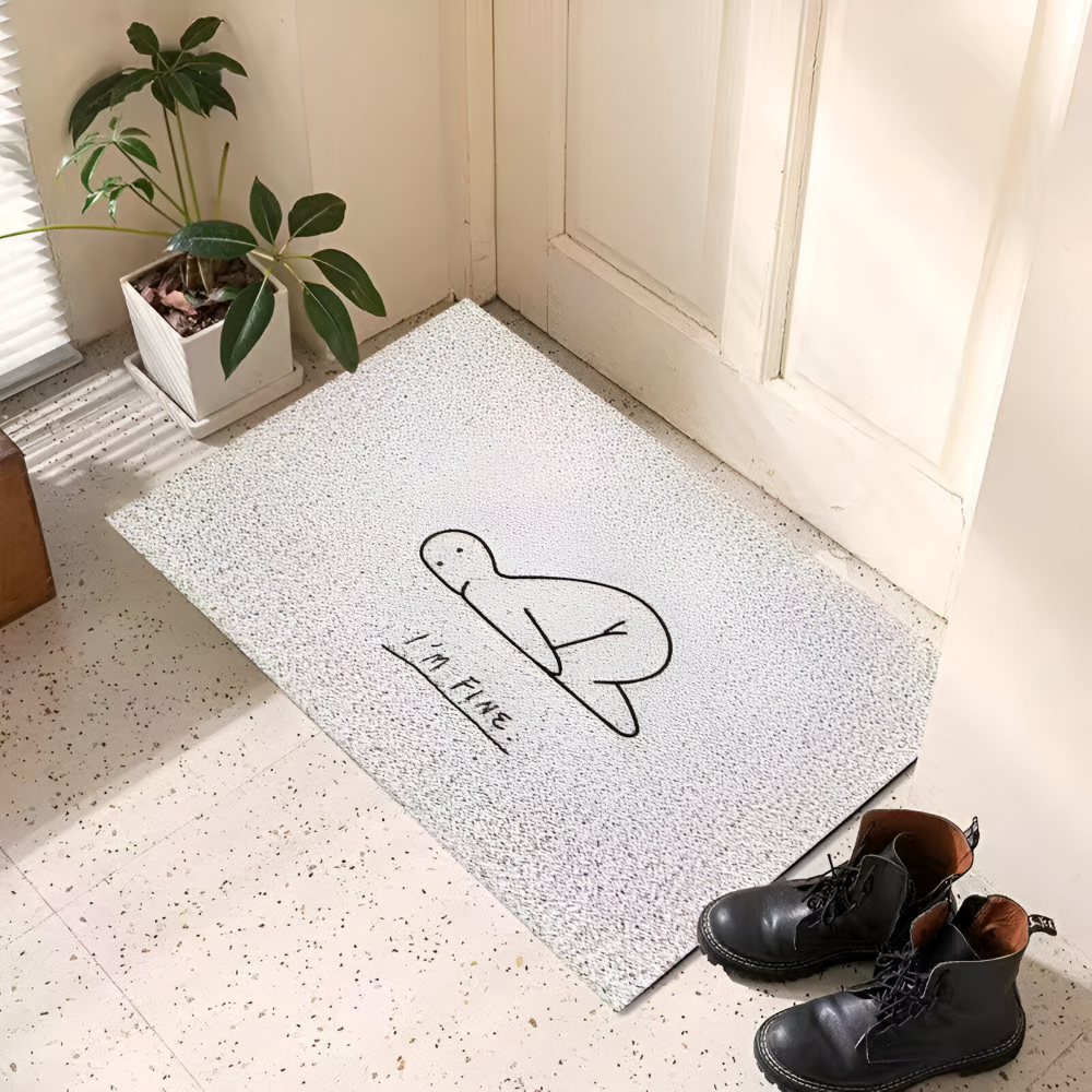 Alfombra de Entrada de PVC Antideslizante con Cara de Smiley