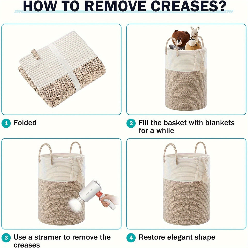 Cesta de Ropa Estilosa de Dos Tonos - Espacio para Más, Práctica y Duradera
