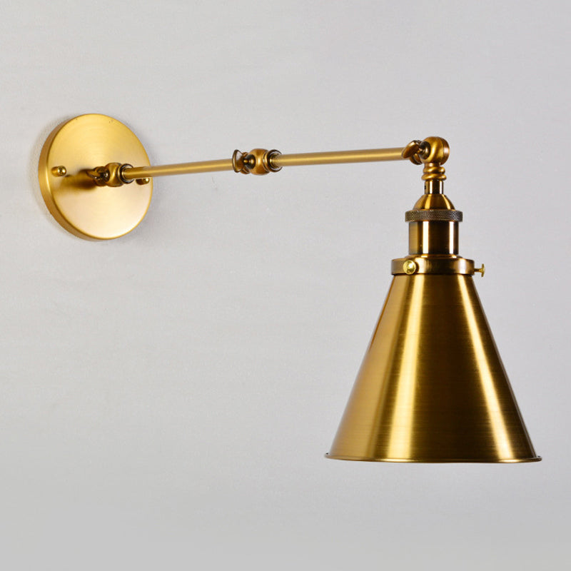 Luz de Pared de Lámpara de Bronce 1 Kit de Montaje en Pared de Metal Antiguo con Brazo Giratorio Flexible | Brehn